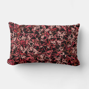 Almofada Lombar Padrão Invisível do Triângulo Vermelho Negro Cor-d