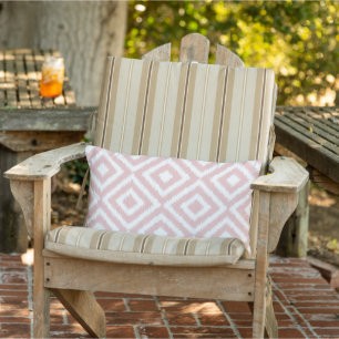 Almofada Lombar Padrão Mosaico Branco de Ikat de Blush