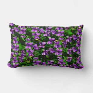 Almofada Lombar Padrão Mosaico Violeta Violeta de Madeira de Flor