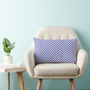 Almofada Lombar Padrão Real Azul Herringbone