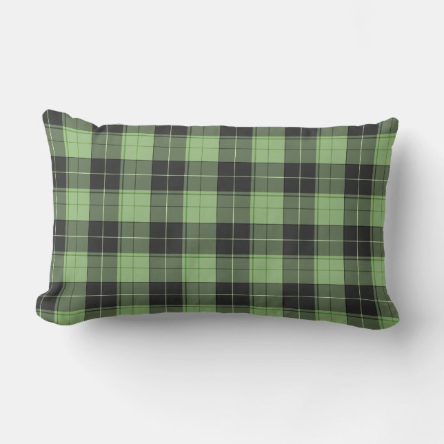 Almofada Lombar Padrão simples de tartan em verde claro (Frente)