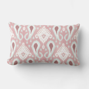 Almofada Lombar Padrão Tribal Coral Red Pastel Seafoam Green Ikat