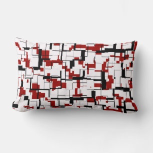Almofada Lombar Padrão Vermelho Branco Preto da Camo Digital