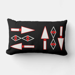 Almofada Lombar Padrão vermelho e preto,inspiração de tendência