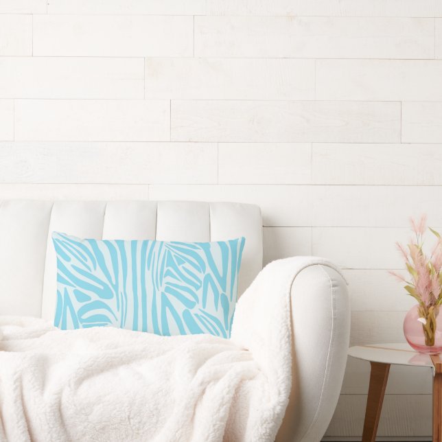 Almofada Lombar Padrão Zebra Azul (Sofá)