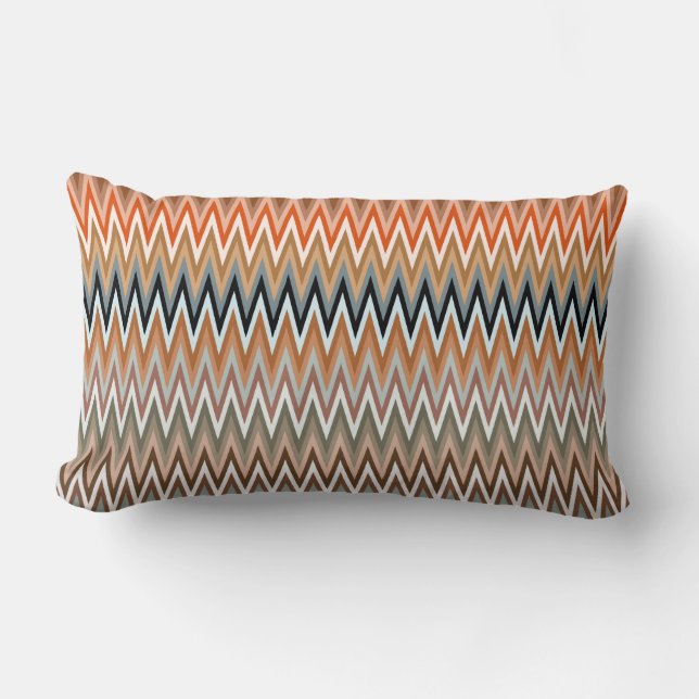 Almofada Lombar Padrão Zigzag Multicolor (Frente)