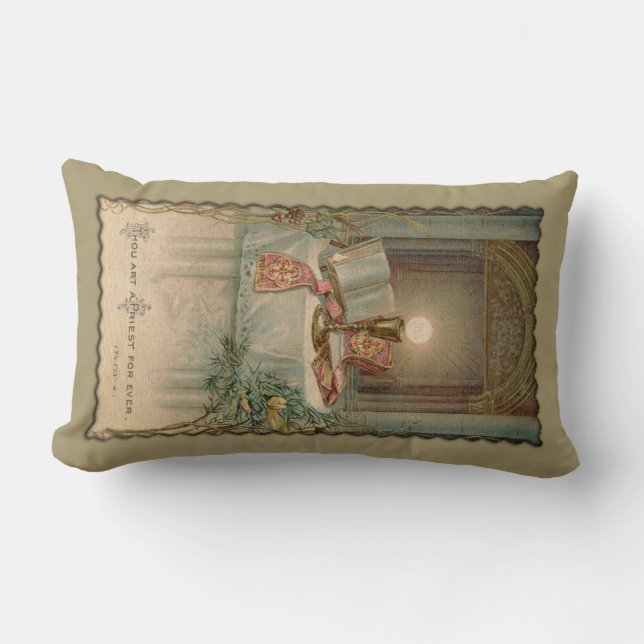 Almofada Lombar Padre católico do Eucaristia de Missal do cálice (Frente)