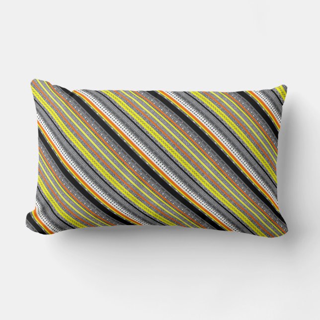 Almofada Lombar Padrões aztec laranja-cinza (Frente)