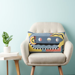 Almofada Lombar Padrões Geométricos Jazz Art Déco Pochoir Vintage