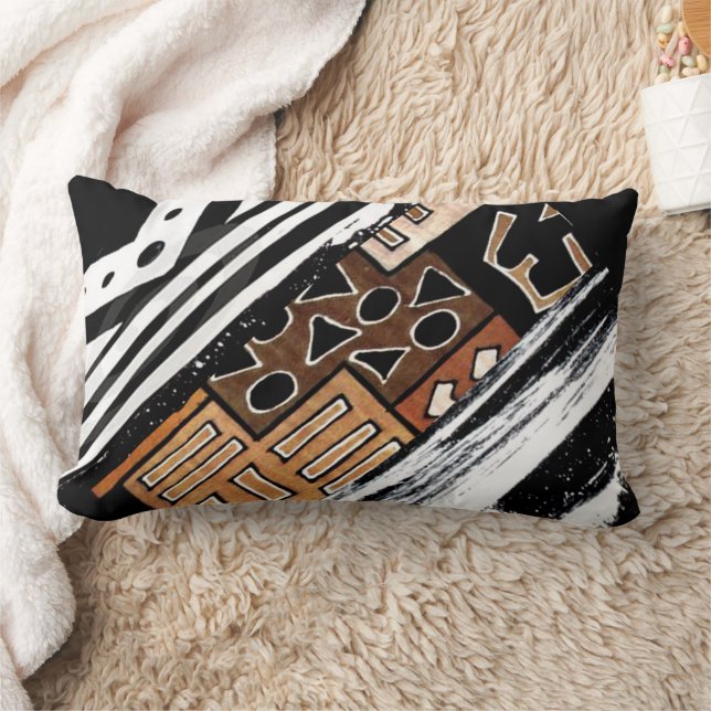 Almofada Lombar "Padrões Negros, História Rico" (Cobertor)