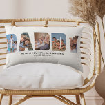 Almofada Lombar PAI Fotografia Colagem Imagem Letra Cutout<br><div class="desc">travesseiro lombar de fotografias de pai, personalizado com até 10 das suas fotografias favoritas e das suas mensagens personalizadas. (Você pode escolher entre ter o mesmo na frente e no verso ou, para ter fotos e textos diferentes em cada lado). Este design tem tipografia de recorte de letra fotográfica formando...</div>