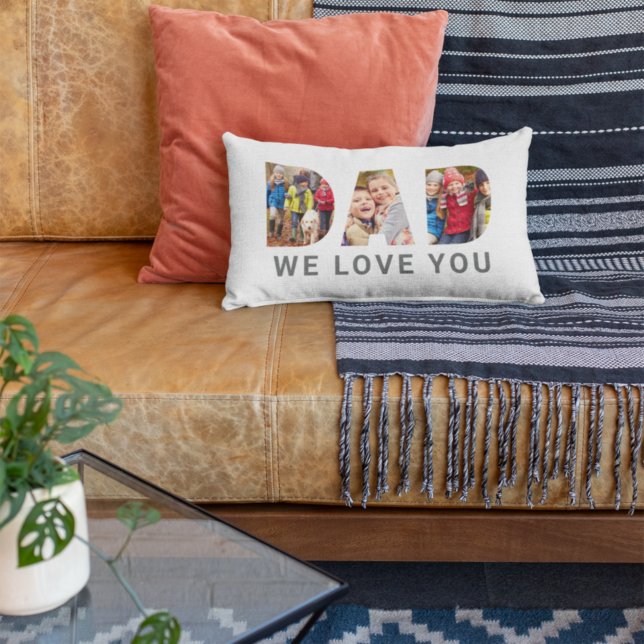 Almofada Lombar Pai Que Te Ama A Colagem De Fotos Personalizada Do (Criador carregado)