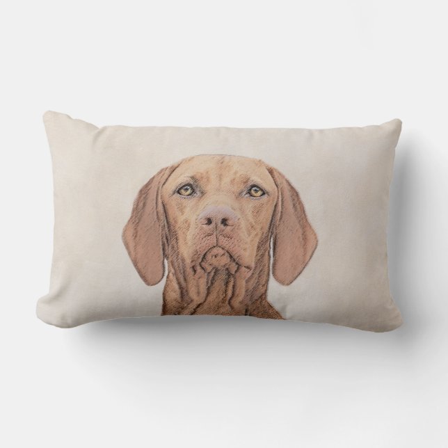 Almofada Lombar Painting Vizsla - Arte de Cachorro Original (Frente)