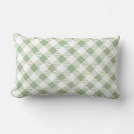 Almofada Lombar País Russo - Xadrez de Gingham Natural Sage