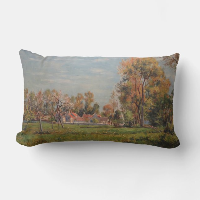 Almofada Lombar Paisagem ao redor de Lagny, França (Paisagem Rural (Frente)
