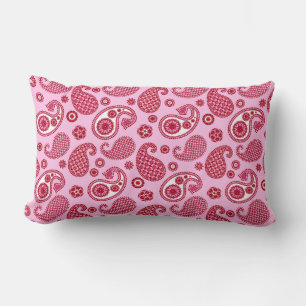Almofada Lombar Paisley Pattern, Peppermint Rosa e Branco