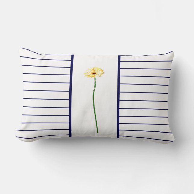 Almofada Lombar Pale Yellow Gerbera Daisy Flower Strike Cushion (Frente)