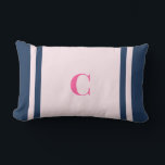 Almofada Lombar Palm Beach Preppy Monogram Lumbar Pillow<br><div class="desc">Personalized Stripe Dorm Pillow | Custom Initial College Dorm Decor Elevate your space with this Palm Beach preppy monogram lumbar pillow, featuring bold coastal-inspired stripes and a personalized initial for a classic yet vibrant look. Designed with a clean center panel and colorful stripe accents, this pillow brings a polished preppy...</div>