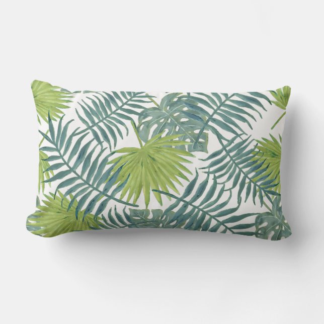 Almofada Lombar Palm Tree Fronds Pintando Havaiano (Frente)