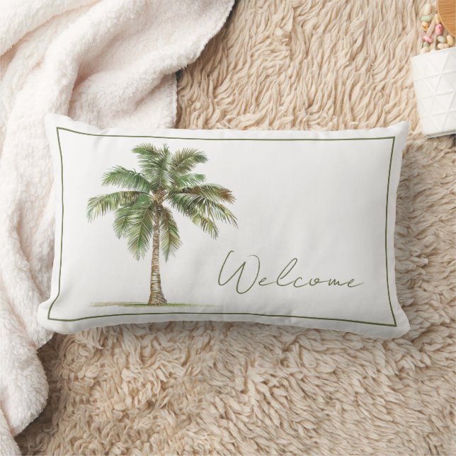 Almofada Lombar Palmeira Costeira Personalizada (Cobertor)