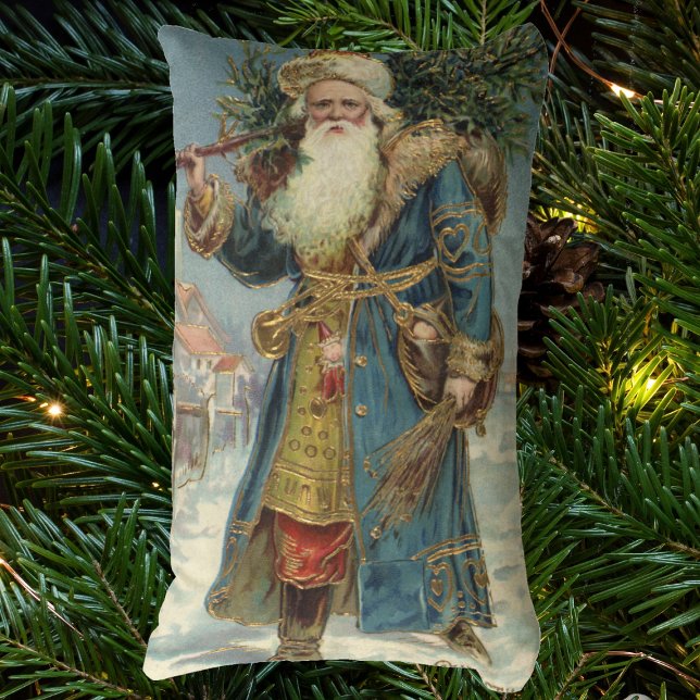 Almofada Lombar Papai Noel Vitoriano Antigo com Árvore de Natal (Criador carregado)