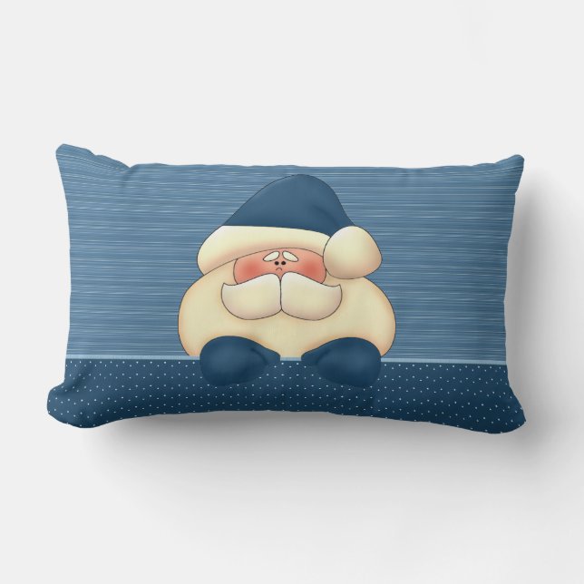 Almofada Lombar Papais noeis brancos azuis e inversos reversíveis (Frente)