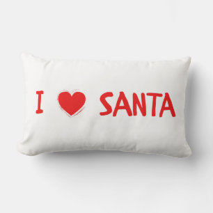 Almofada Lombar Papais noeis do Red Christmas I Heart (Love)  Lumb