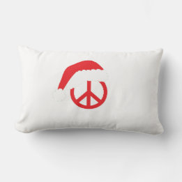 Almofada Lombar Papais noeis - Sinal de Paz Ho Ho Ho com Santa Hat