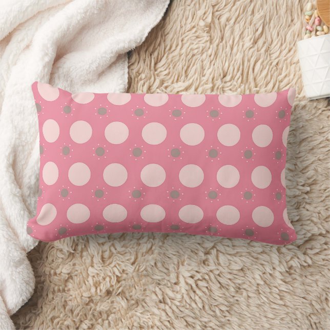 Almofada Lombar Papel de embrulho rosa pika Dot (Cobertor)