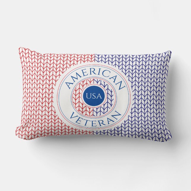 ALMOFADA LOMBAR PARA VETERANO AMERICANO / Azul (Frente)