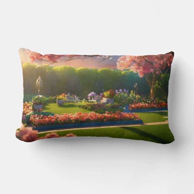 Almofada Lombar Parque Irlandês do Dia de São Patrício de Aquarela (Frente)