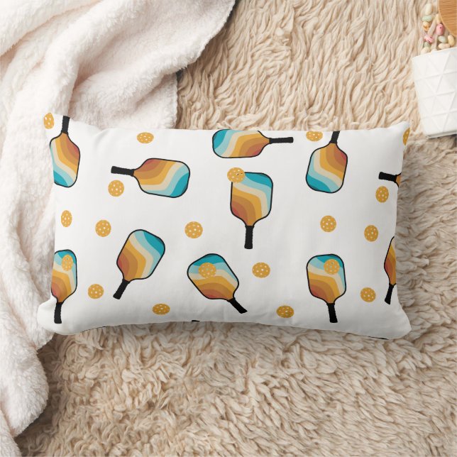 Almofada Lombar Pás de Pickleball Retro e Padrão de Bola (Cobertor)