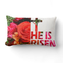 Páscoa Floral "Ele é Risen" Travesseiro decorativo