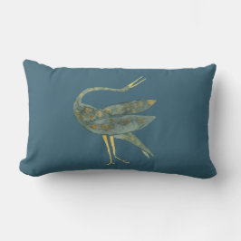 Almofada Lombar Pássaros da grua dançante Elegante azul