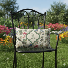 Almofada Lombar Pássaros monogramas de John James Audubon