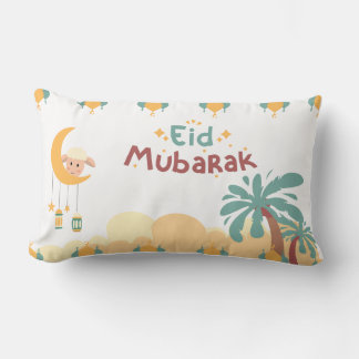 Almofada Lombar Pastel Moon & Palm Eid Mubarak Throw Pillow- eid