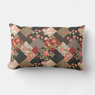 Almofada Lombar Patchwork Patternos Flowers Bolinhas Placa Geométr