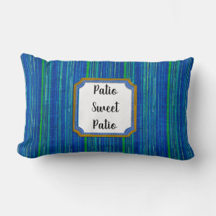 Almofada Lombar Patio Doce Patio Blue Green Stripe Personalizável