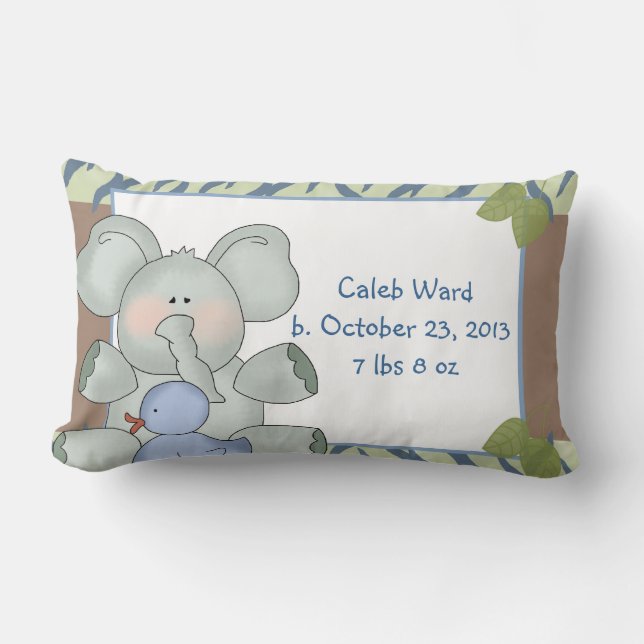 Almofada Lombar Pato azul da borracha da listra da zebra do (Frente)