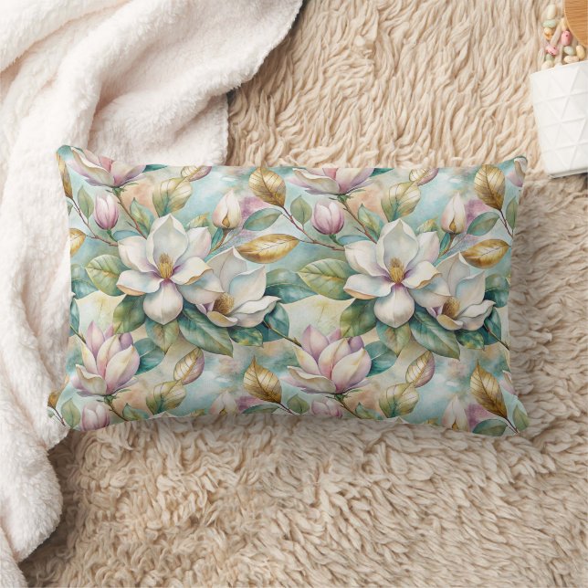 Almofada Lombar Pattern Elegant Magnolia Flowers (Cobertor)