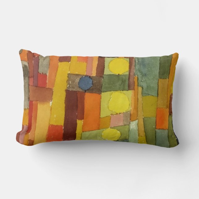 Almofada Lombar Paul Klee No Estilo Da Arte De Aquarela Kairouana (Frente)