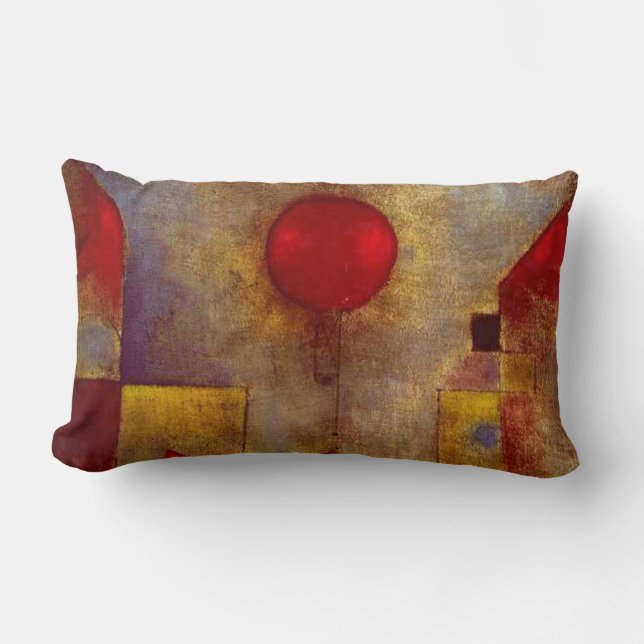 Almofada Lombar Paul Klee Red Balloon Abstrato Arte Colorida (Frente)