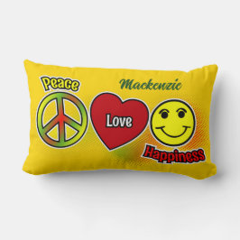 Almofada Lombar Paz Amor Felicidade