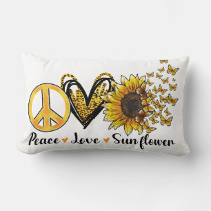 Almofada Lombar "Paz, Amor, Girassol" 