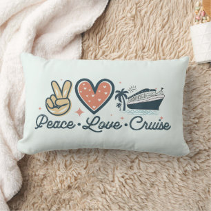 Almofada Lombar Peace Love Cruise Travesseiro decorativo - Vibes N