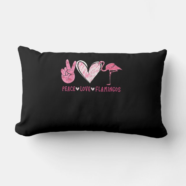 Almofada Lombar Peace Love Flamingo | Flamingo Lover (Frente)