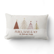 Peace Love & Joy Christmas Trees Holiday Family