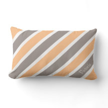 Peach Orange Cinza Stripes com Nome
