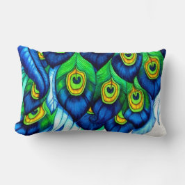 Almofada Lombar Peacock Feather Design