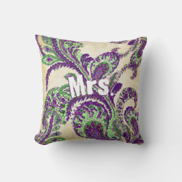 Almofada Lombar Peacock Paisley Purple e Green Choose Colors